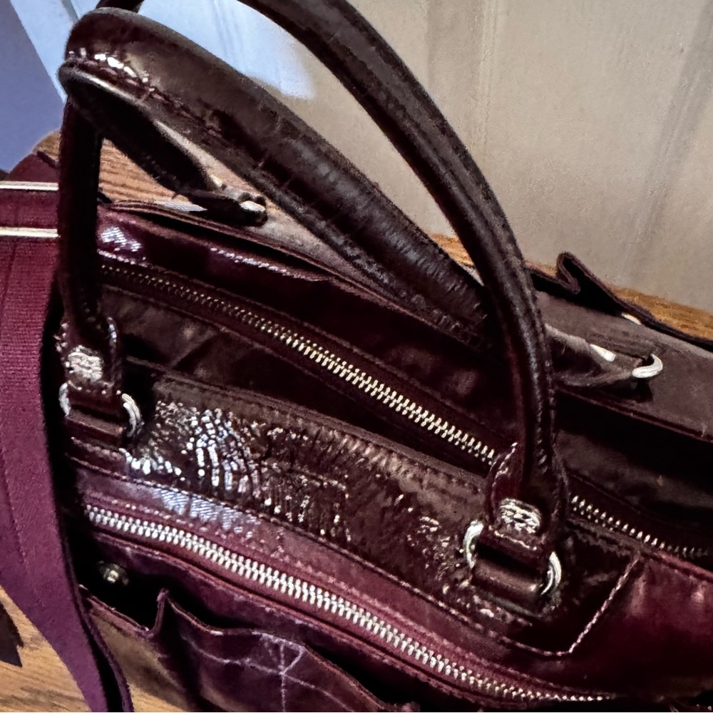 MZ Wallace Bag Crossbody Tote Patent Leather Merlot - Picture 8 of 14